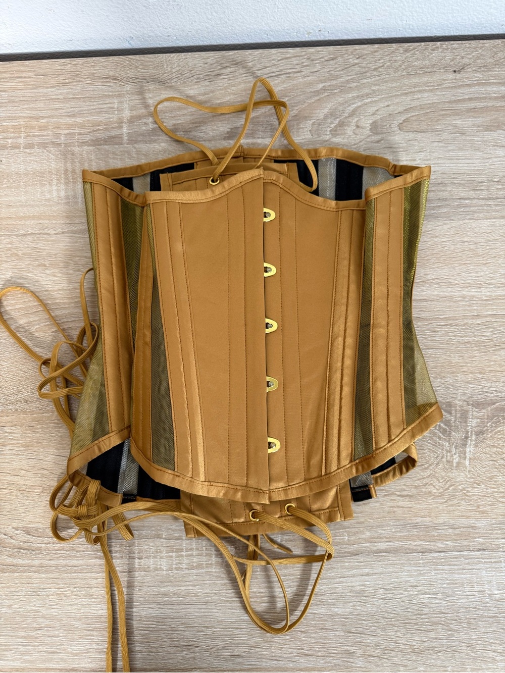 MystiC City Corsets gold lace up corset